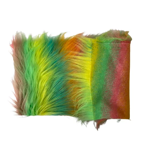 Striped Long Pile Faux Fur Fabric