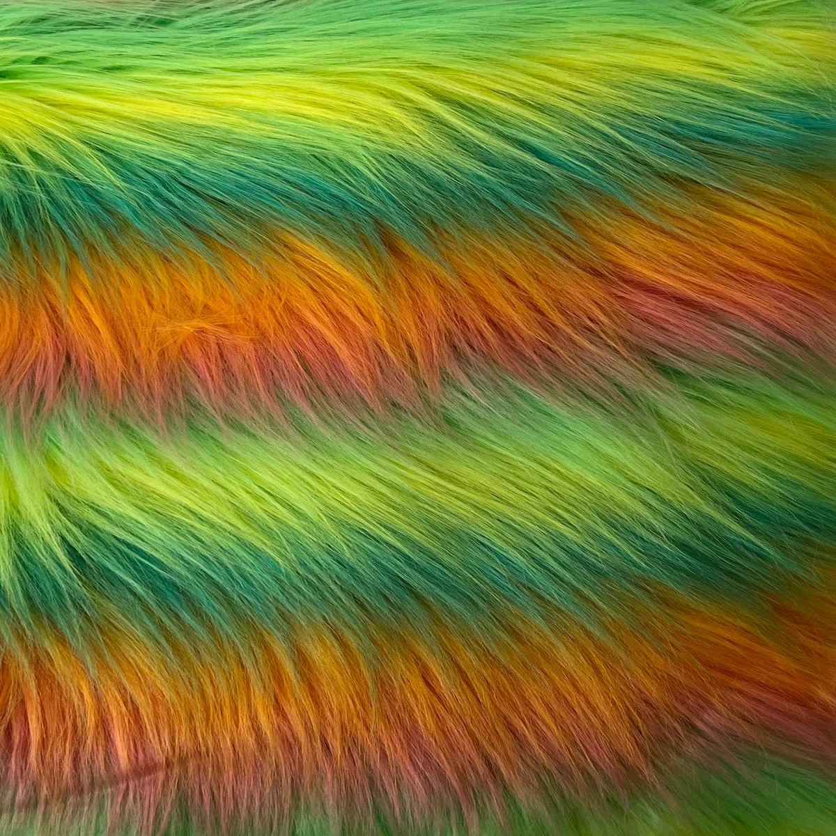 Striped Long Pile Faux Fur Fabric