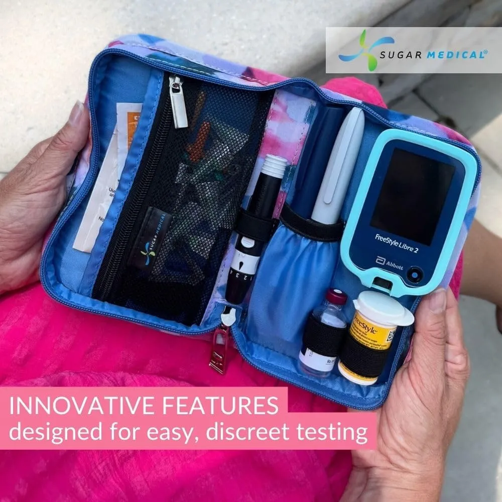 Sugar Medical Diabetes Supply Case | Medical Supplies Travel Bag | Glucose Meter Organizer | Diabetic Care Products | Glucometer Kit (Addison)