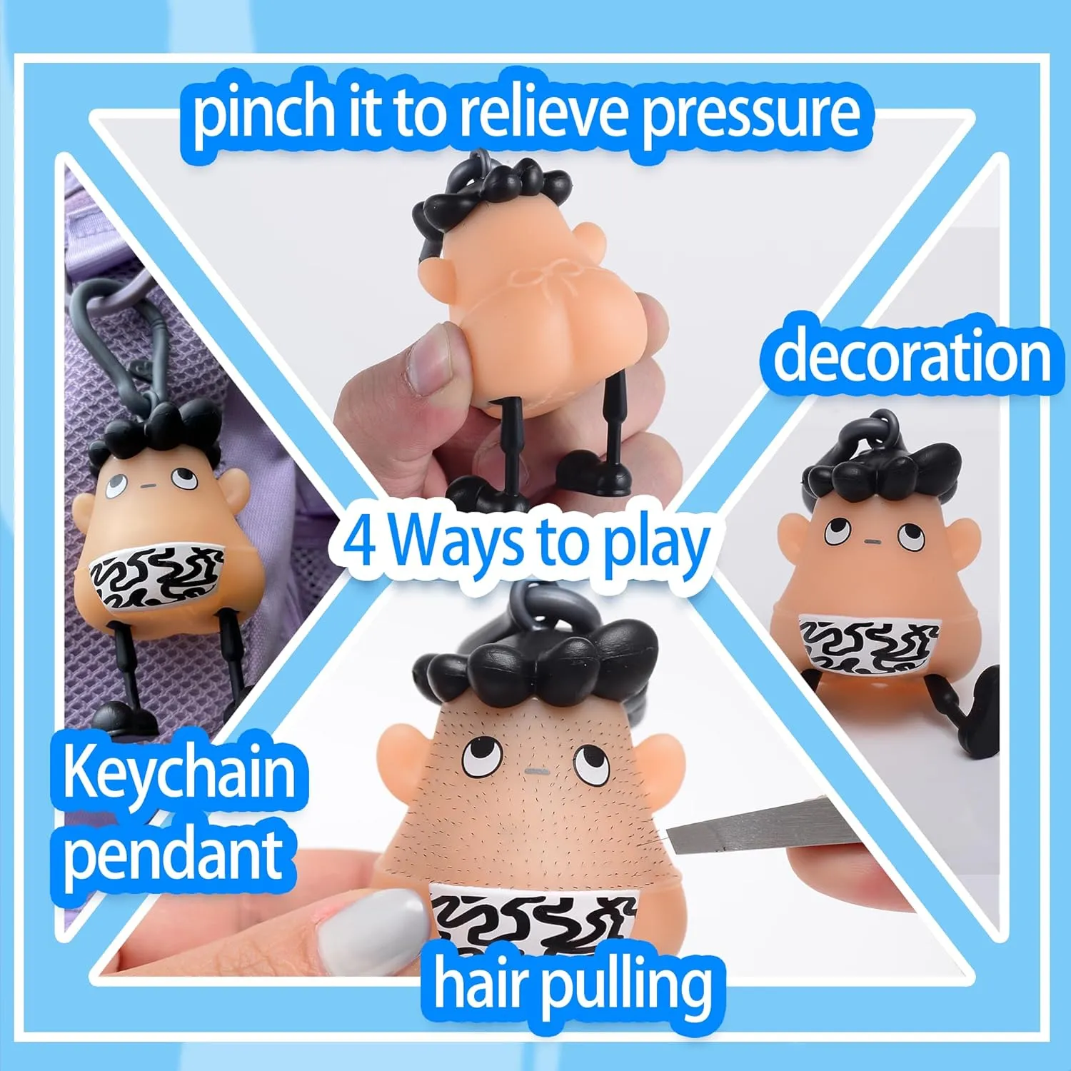 Super Fun Hair Pulling Fidget Toys,Trichotillomania Pop Fidget Toys,Gag Novelty, Stress Relief Toy Hair Pulling,Anti Anxiety Toys and Venting Novelty Toys for Kids Classroom Birthday Party Favors