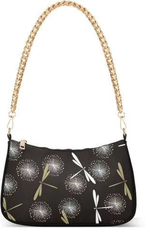 susiyo Shoulder Bag for Women Dragonfly Dandelion Small Shoulder Purse Bags Cute Hobo Tote Handbag Mini Clutch Purse