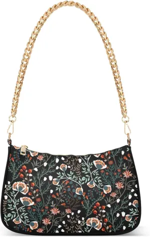 susiyo Shoulder Bag for Women Fabulous Flowers Herbs Small Shoulder Purse Bags Cute Hobo Tote Handbag Mini Clutch Purse