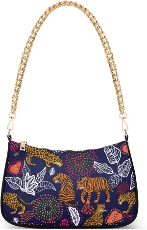 susiyo Shoulder Bag for Women Jungle Tiger Leopard Small Shoulder Purse Bags Cute Hobo Tote Handbag Mini Clutch Purse