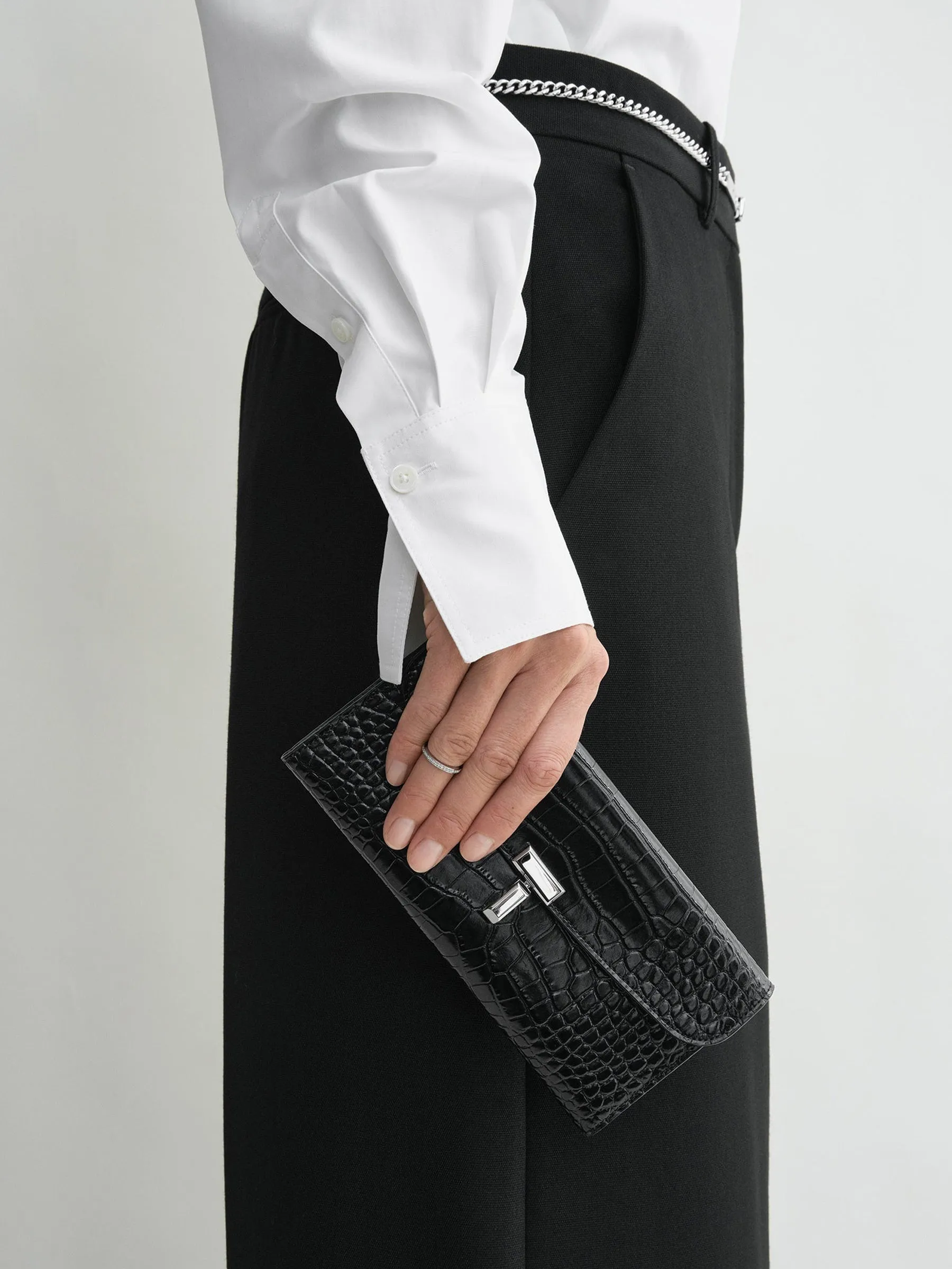 T-Lock Croco-Embossed Wallet