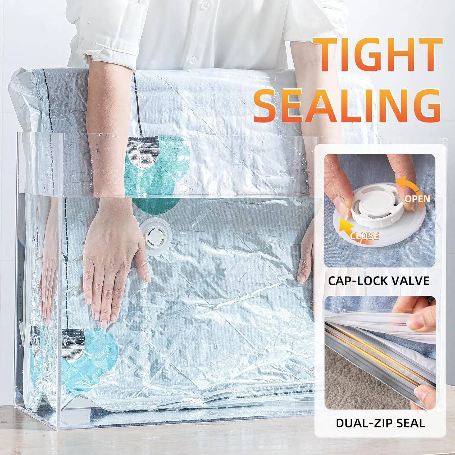 TAILI 10 Pack Vacuum Storage Bags, Jumbo Vacuum Seal Bags for Clothing (40x31 Inch), Space Saver for Bulky Bedding, Pillows, Blankets, Large Closet Organization and Storage