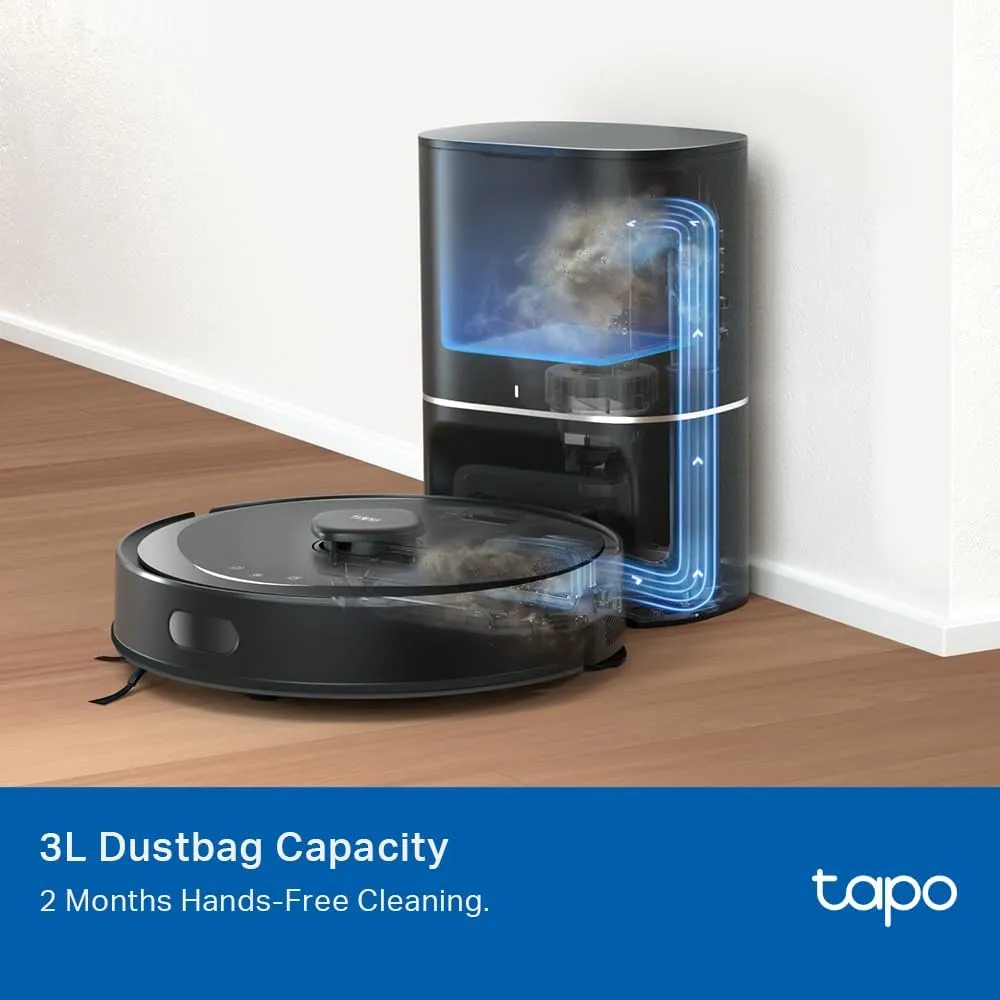 Tapo Dust Bag Replacement for Robot Vacuum and Mop – Includes Easy to Replace 5x 3L Disposable Dust Bags, Compatible with RV30 Max Plus & RV20 Max Plus