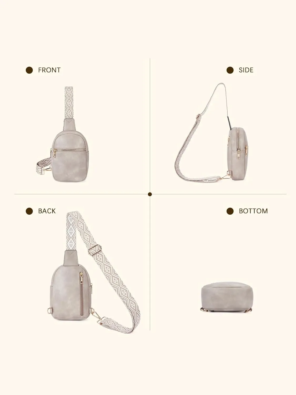 Telena Crossbody Sling Bags for Women, PU Leather Fanny Packs Cross Body Bag for Woman
