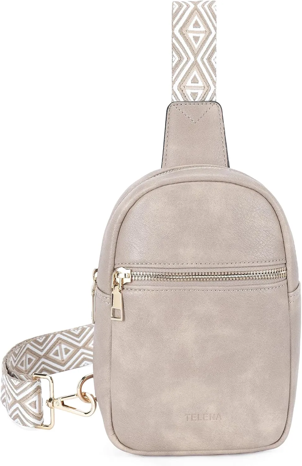 Telena Crossbody Sling Bags for Women, PU Leather Fanny Packs Cross Body Bag for Woman