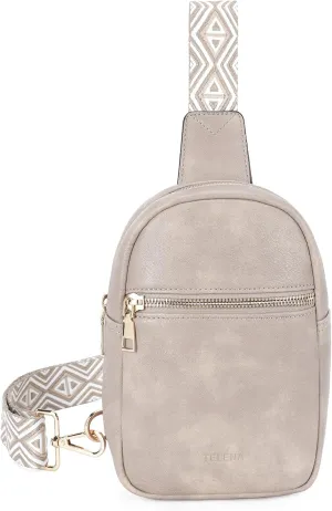 Telena Crossbody Sling Bags for Women, PU Leather Fanny Packs Cross Body Bag for Woman
