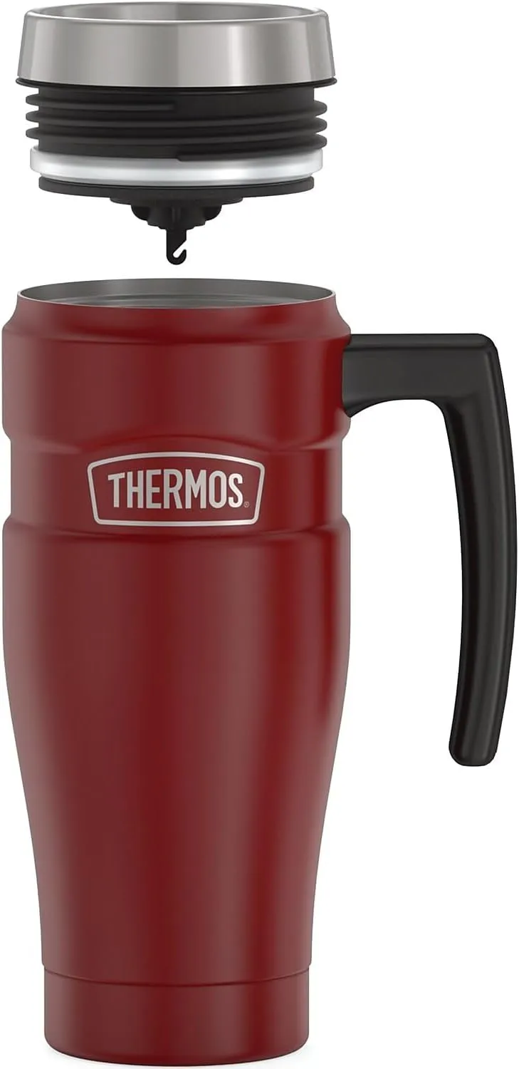 THERMOS Stainless King Vacuum-Insulated Travel Mug, 16 Ounce, Rustic Red