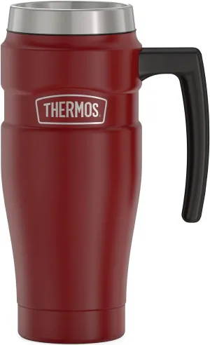 THERMOS Stainless King Vacuum-Insulated Travel Mug, 16 Ounce, Rustic Red