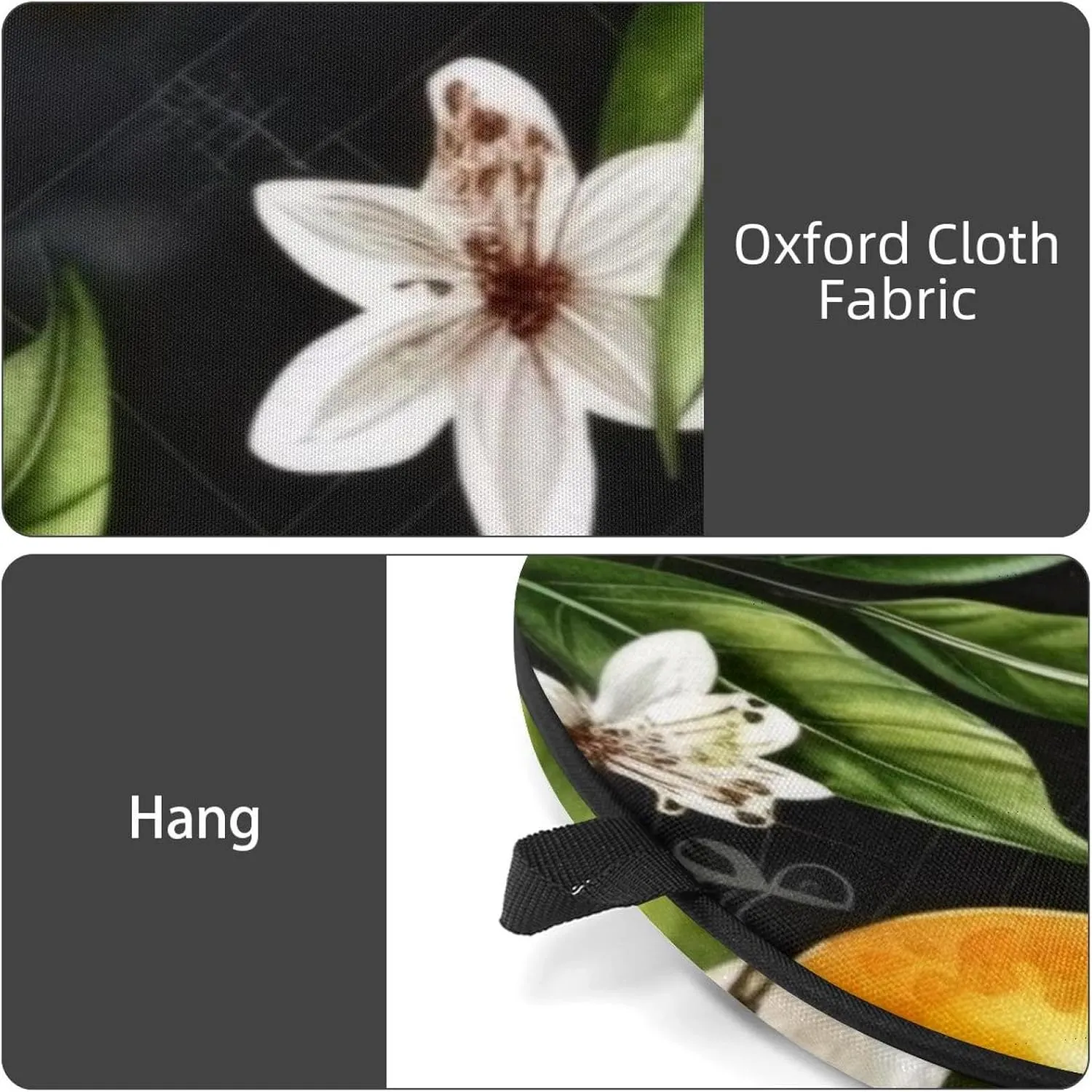 Topical Leaves and Flowers Collection Tennis Racquet Bag Lightweight Racket Carrying Bag for Youth and Adults