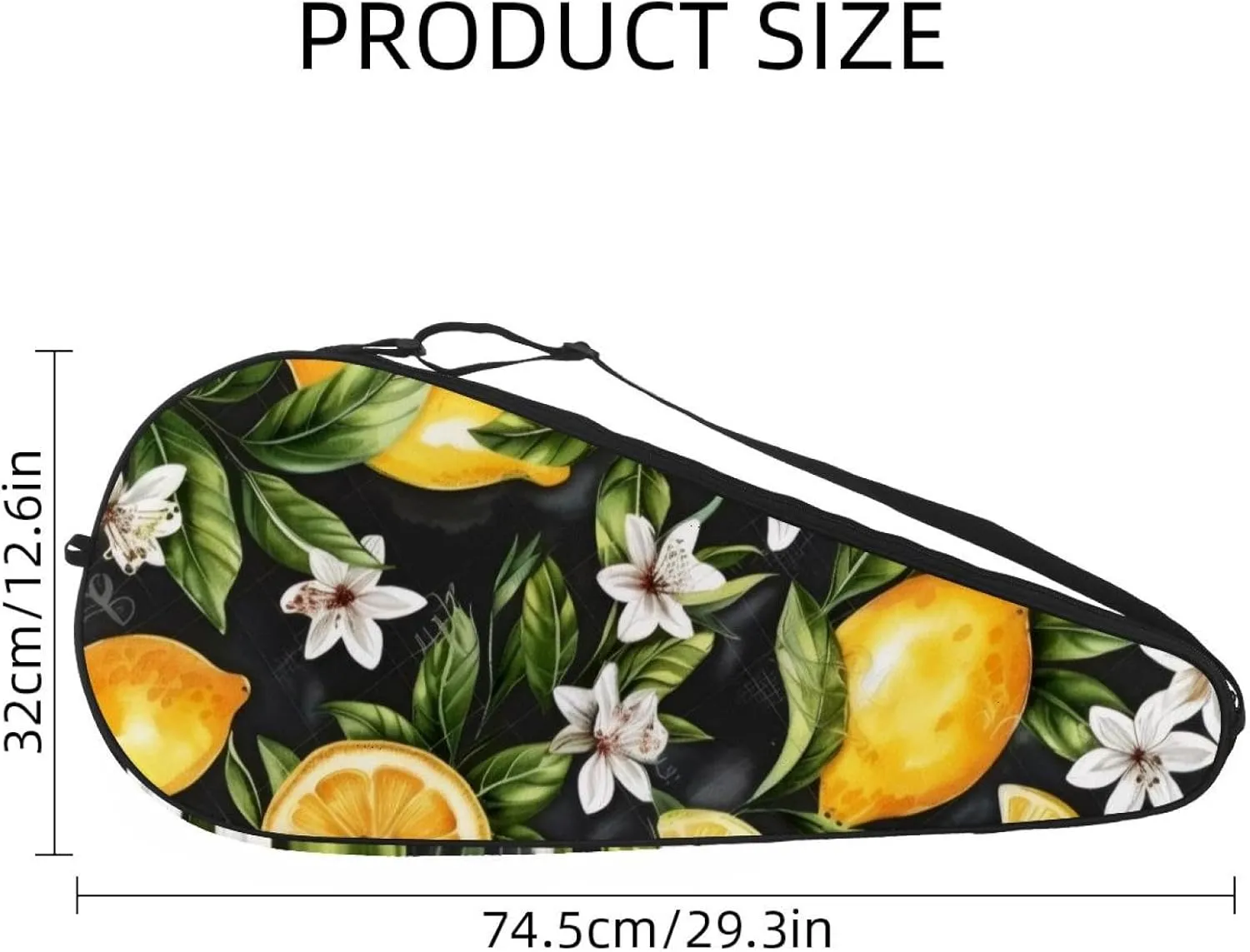 Topical Leaves and Flowers Collection Tennis Racquet Bag Lightweight Racket Carrying Bag for Youth and Adults