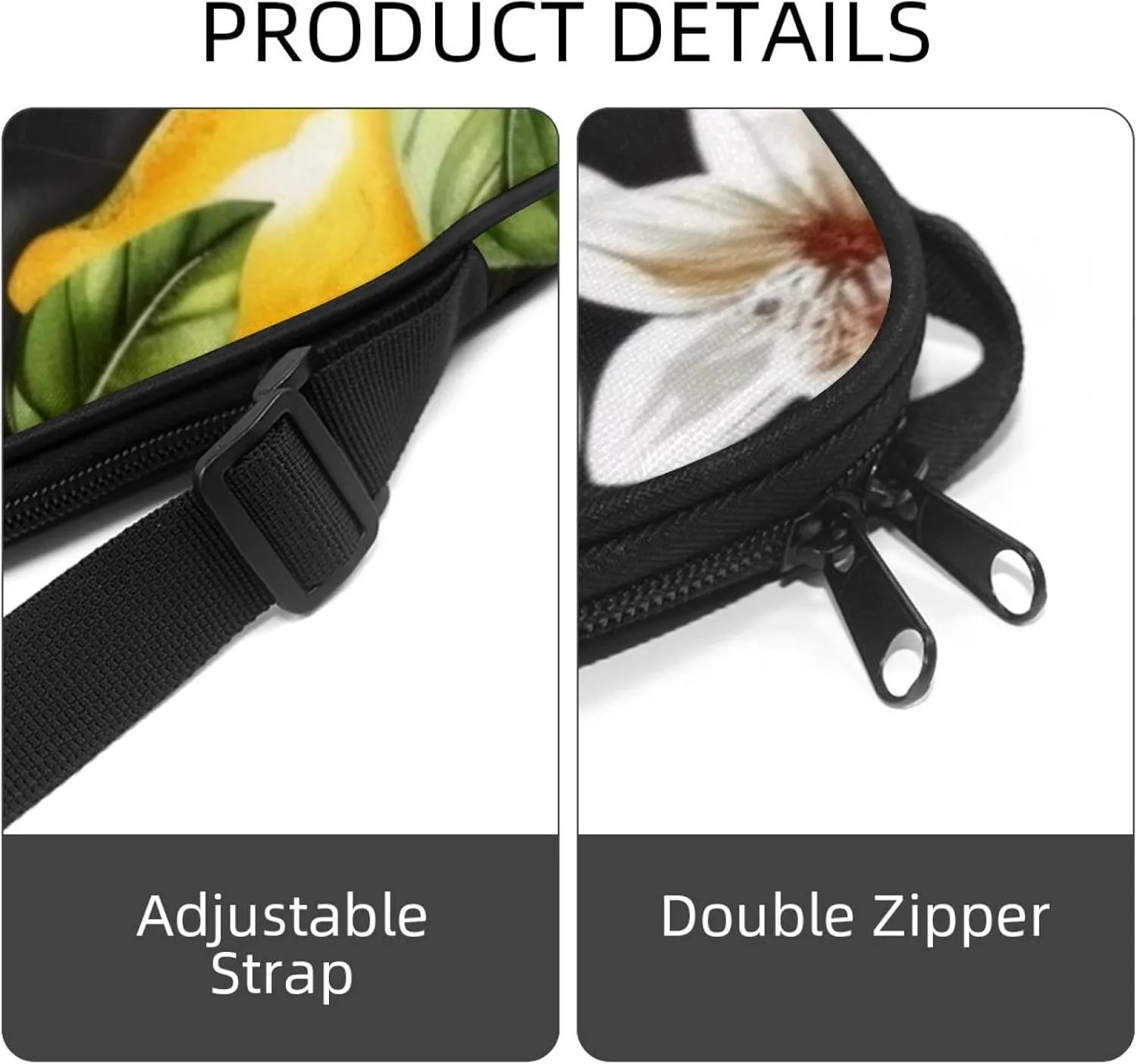 Topical Leaves and Flowers Collection Tennis Racquet Bag Lightweight Racket Carrying Bag for Youth and Adults