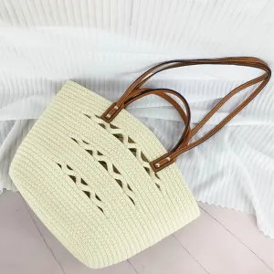 Tote Bag for Women Cotton Rope Boho Top-handle Purse Hobo Shoulder Bags for Summer Beach