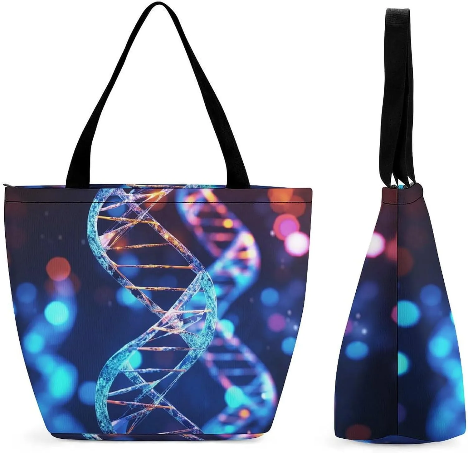 Tote Bag for Women DNA Genetic Helix Printed Large Women Casual Shoulder Bag Reusable Shopping Handbag Grocery Bags for Work Travel