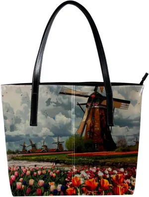 Tote Bag for Women, Large Tote Bag, Women's Tote Handbags, Hello Summer Pink Bike Flowers, Tote Bags for Women