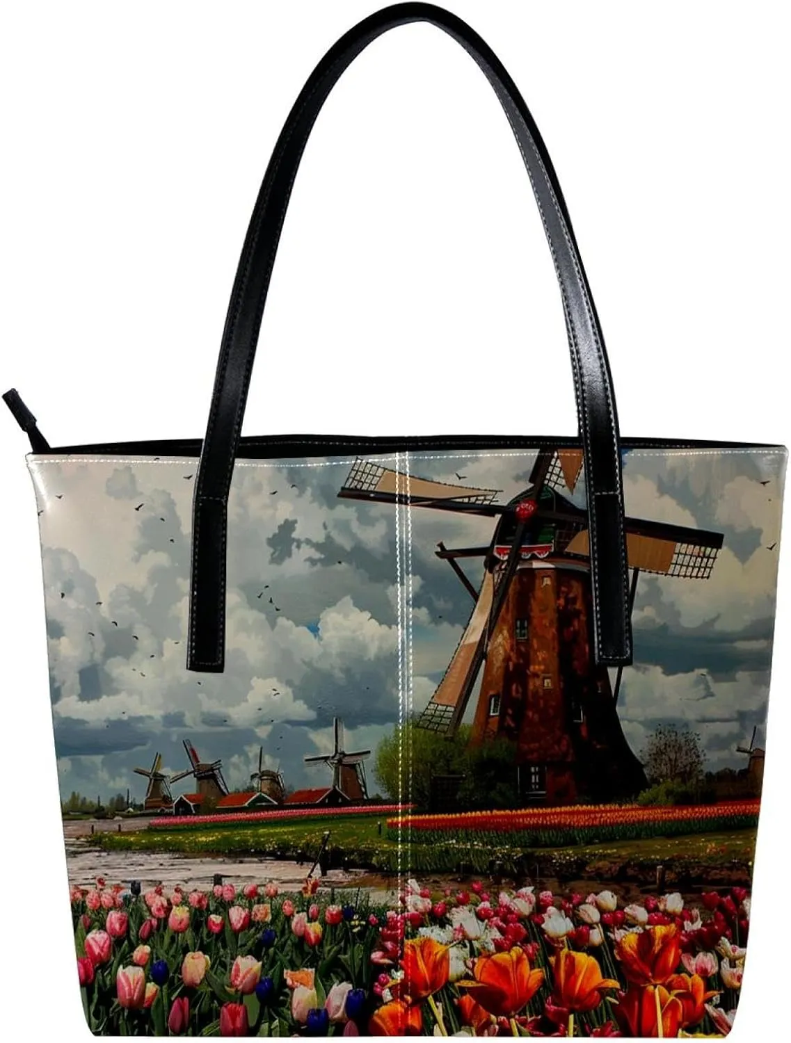 Tote Bag for Women, Large Tote Bag, Women's Tote Handbags, Hello Summer Pink Bike Flowers, Tote Bags for Women