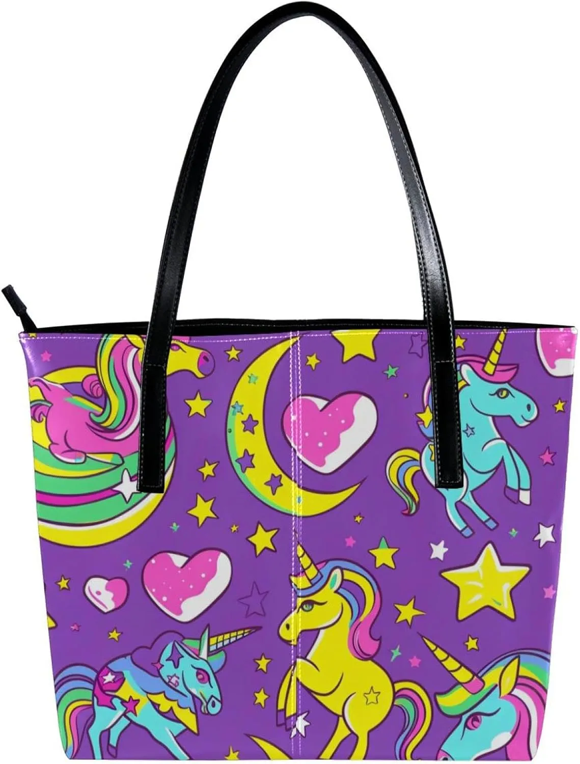 Tote Bag for Women, Large Tote Bag, Women's Tote Handbags, Unicorn Cartoon Moon Planet Meteor, Tote Bags for Women