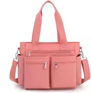 Tote Bag for Women work Handbags for Women Crossbody Bags with Multiple Pockets (Pink)