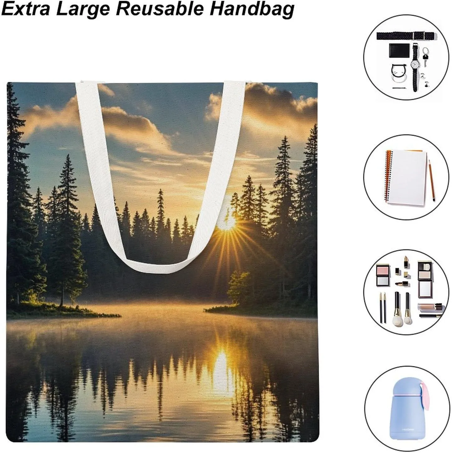 Tote Bags for Women Canvas Handbag Cat on Carpet Grocery Bags Shoulder Bag Casual Bag