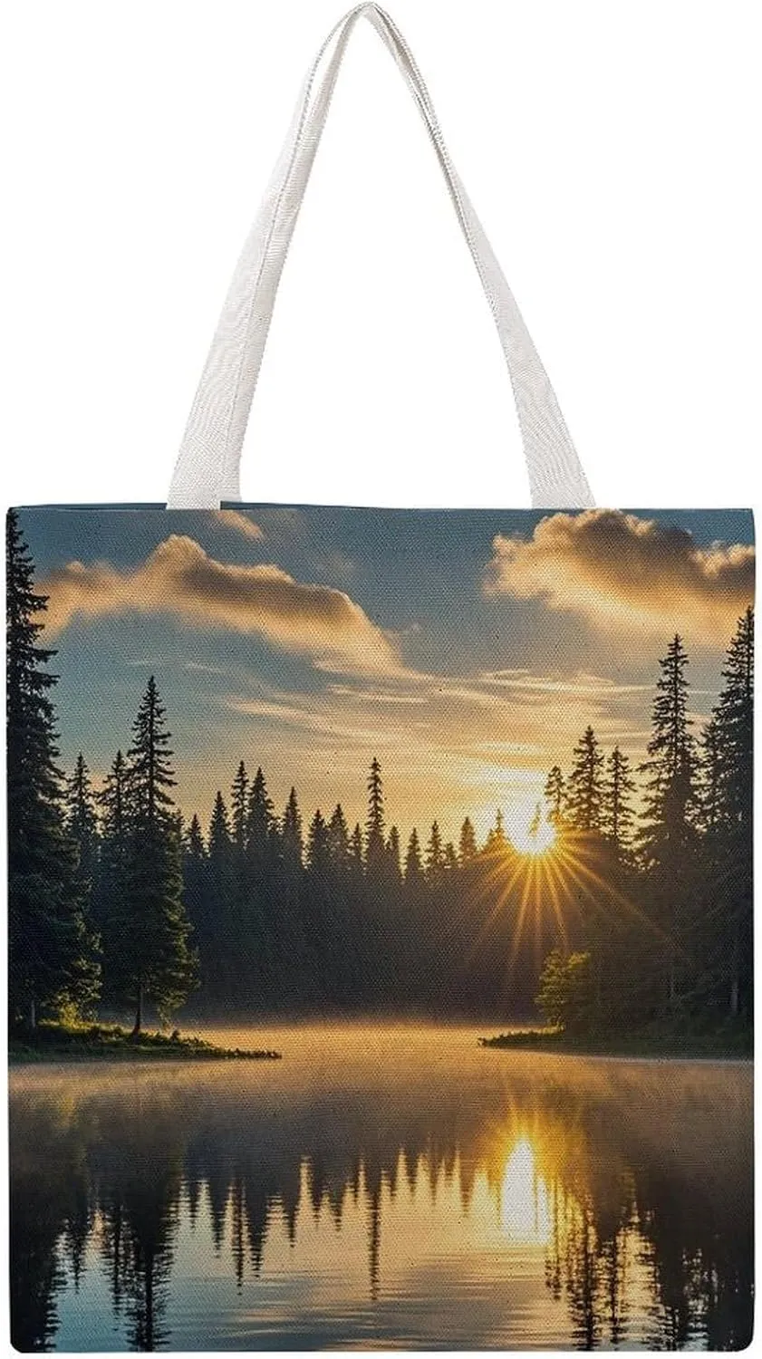 Tote Bags for Women Canvas Handbag Cat on Carpet Grocery Bags Shoulder Bag Casual Bag
