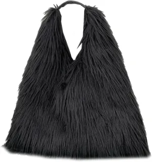 Tote Bags for Women Faux Fur Y2K Hobo Handbag Fuzzy Furry Shoulder Purse