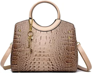 Tote Bags for Women Faux Leather Handbags Purses Crocodile Pattern Satchel Bag Shoulder Crossbody Bag Ladies Work bag