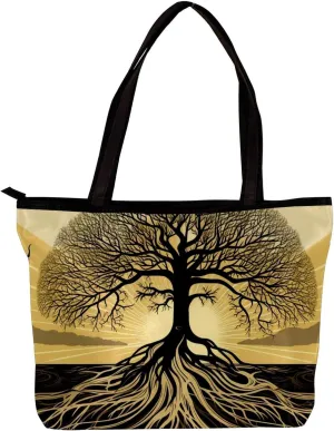 Tote Bags for Women,Womens Handbags,Small Tote Bag,African Grassland Tree Root