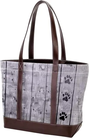 Tote Bags, Large Tote Bag, Women's Tote Handbags, Plank Paw Print Animal, Womens Tote Bags for Work