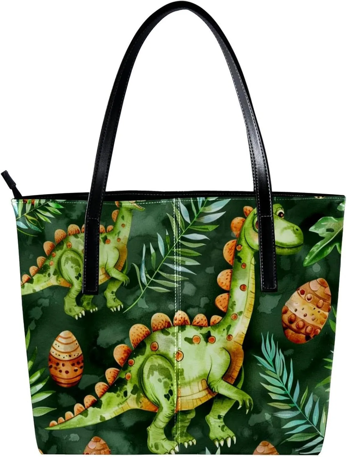 Tote Bags, Large Tote Bags for Women, Women's Tote Handbags, Cartoon Rainforest Dinosaur and Egg, Tote Bag for Work