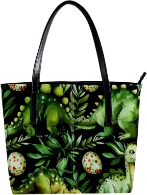 Tote Bags, Large Tote Bags for Women, Women's Tote Handbags, Cartoon Rainforest Dinosaur and Egg, Tote Bag for Work
