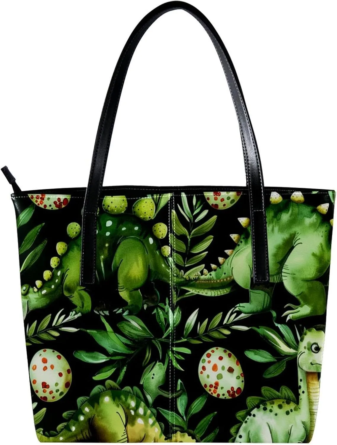Tote Bags, Large Tote Bags for Women, Women's Tote Handbags, Cartoon Rainforest Dinosaur and Egg, Tote Bag for Work