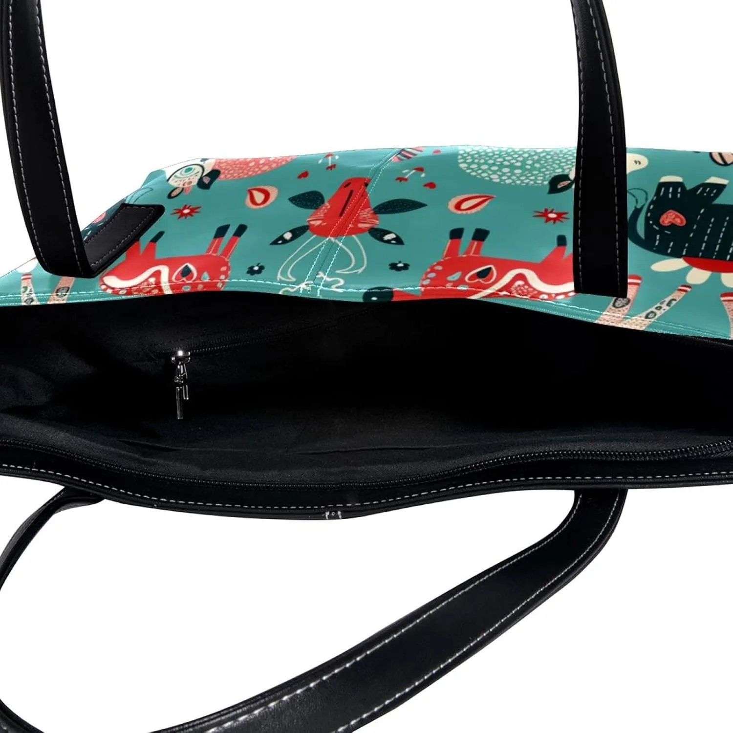 Tote Bags, Large Tote Bags for Women, Women's Tote Handbags, Cow Pig Fox Sheep Cartoon Lovely Animal, Tote Bags for Women