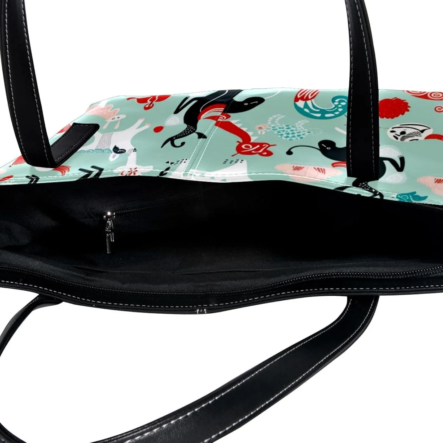 Tote Bags, Large Tote Bags for Women, Women's Tote Handbags, Cow Pig Fox Sheep Cartoon Lovely Animal, Tote Bags for Women
