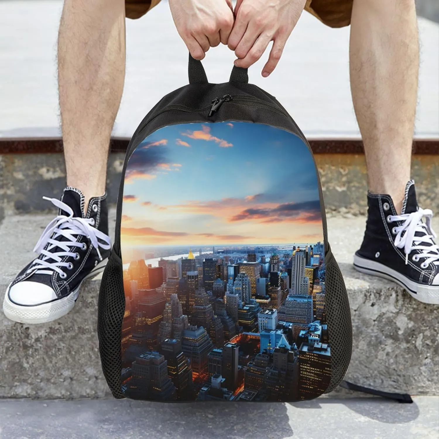 Travel Backpack New York City Skyline Carry on Backpack Lightweight Business 16inches Laptop Backpack for Men Women