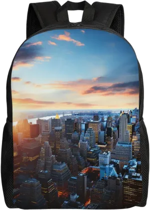 Travel Backpack New York City Skyline Carry on Backpack Lightweight Business 16inches Laptop Backpack for Men Women