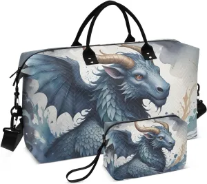 Travel Duffel Bags for Unisex-Adult, Personal Item Travel Duffel Bag with Shoes Compartment, Carry On Bag for Women, Travel, Gym, Weekend,Pattern Mythological Animal