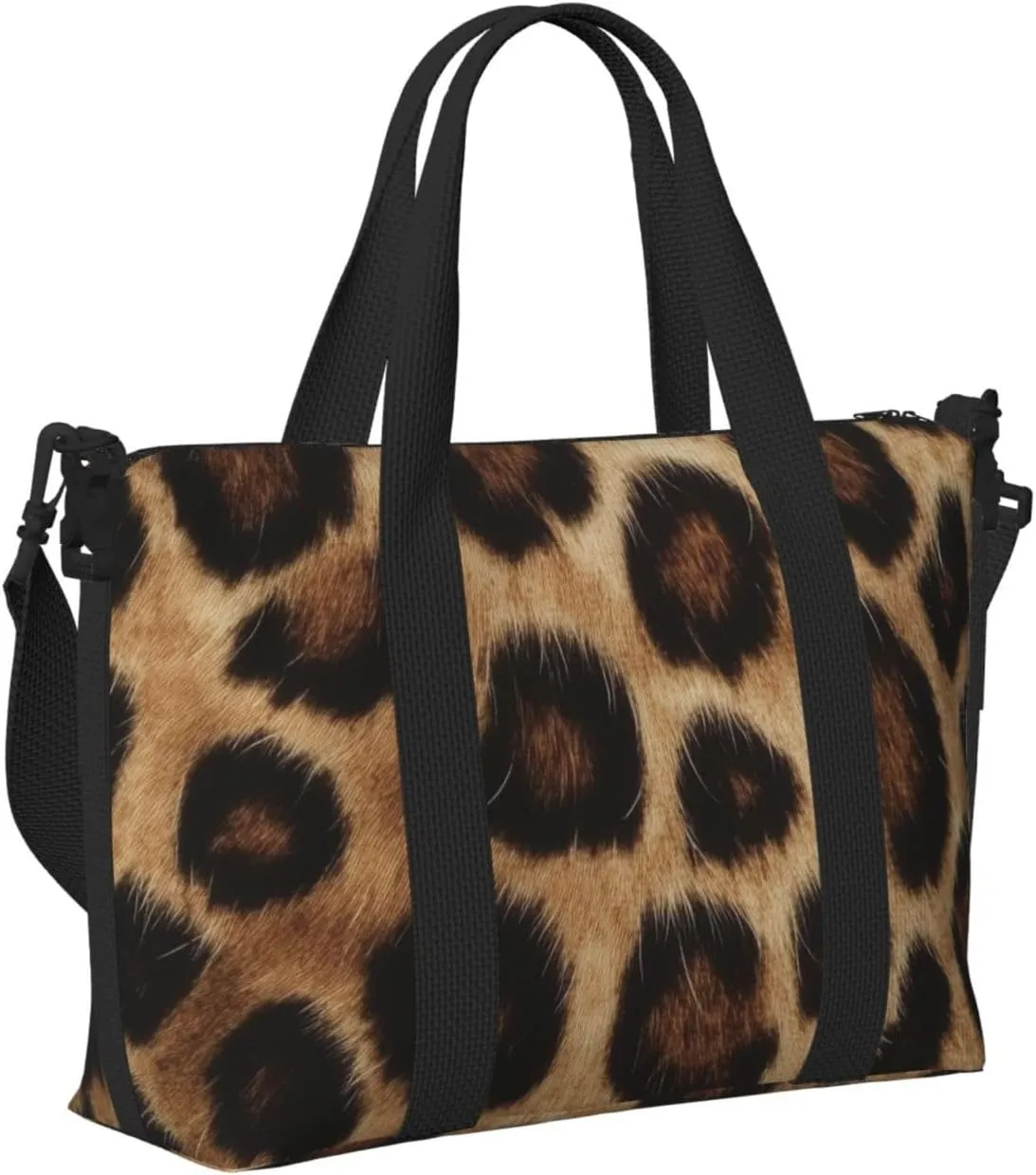 Travel Duffle Bag Leopard Fur Texture Weekender Overnight Bags Luggage Bag for Women Men Waterproof Sports Gym Bag Hand Bag with Shoulder Strap