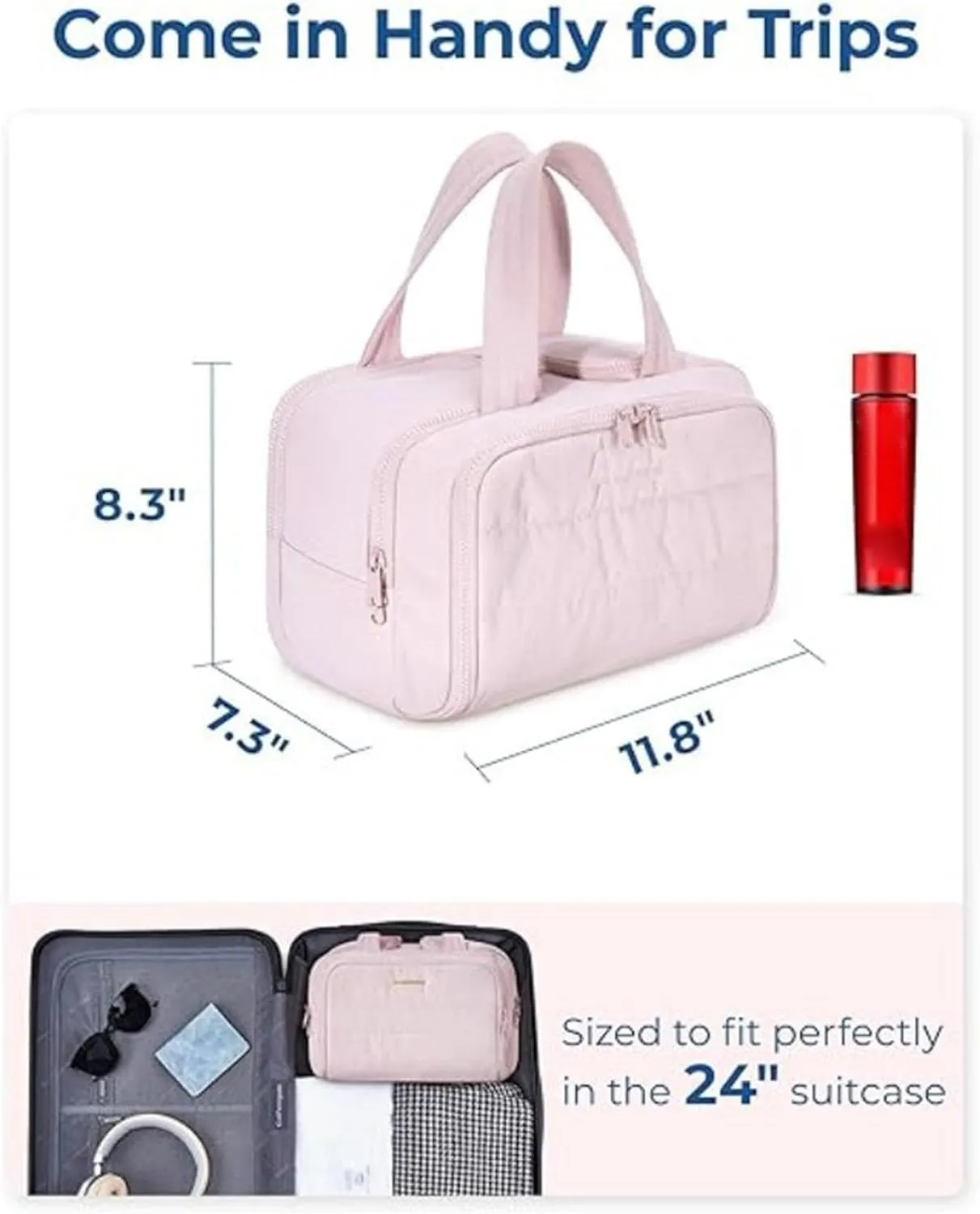 Travel Toiletry Bag for Women - Toiletries Travel Bag Women | Toiletry Travel Bag Women | Travel Bags for Women Toiletry | Womens Toiletry Travel Bag | Lightweight Large Wide Opening Organizer Bag