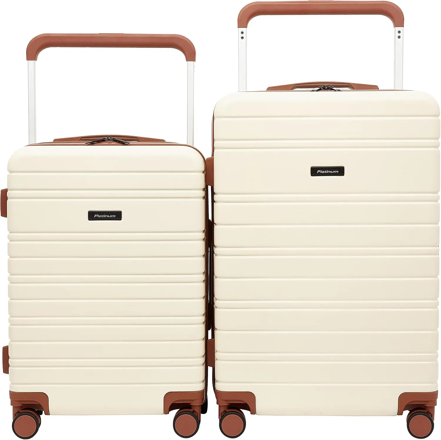 Travelers Club 26" and 20" Navigate Luggage Set, Ivory, 2PC Set