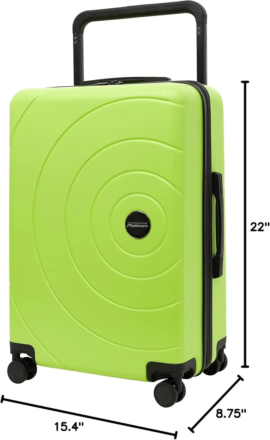 Travelers Club 2PC Odyssey Luggage Set, Lime Green, 20" Carry-On