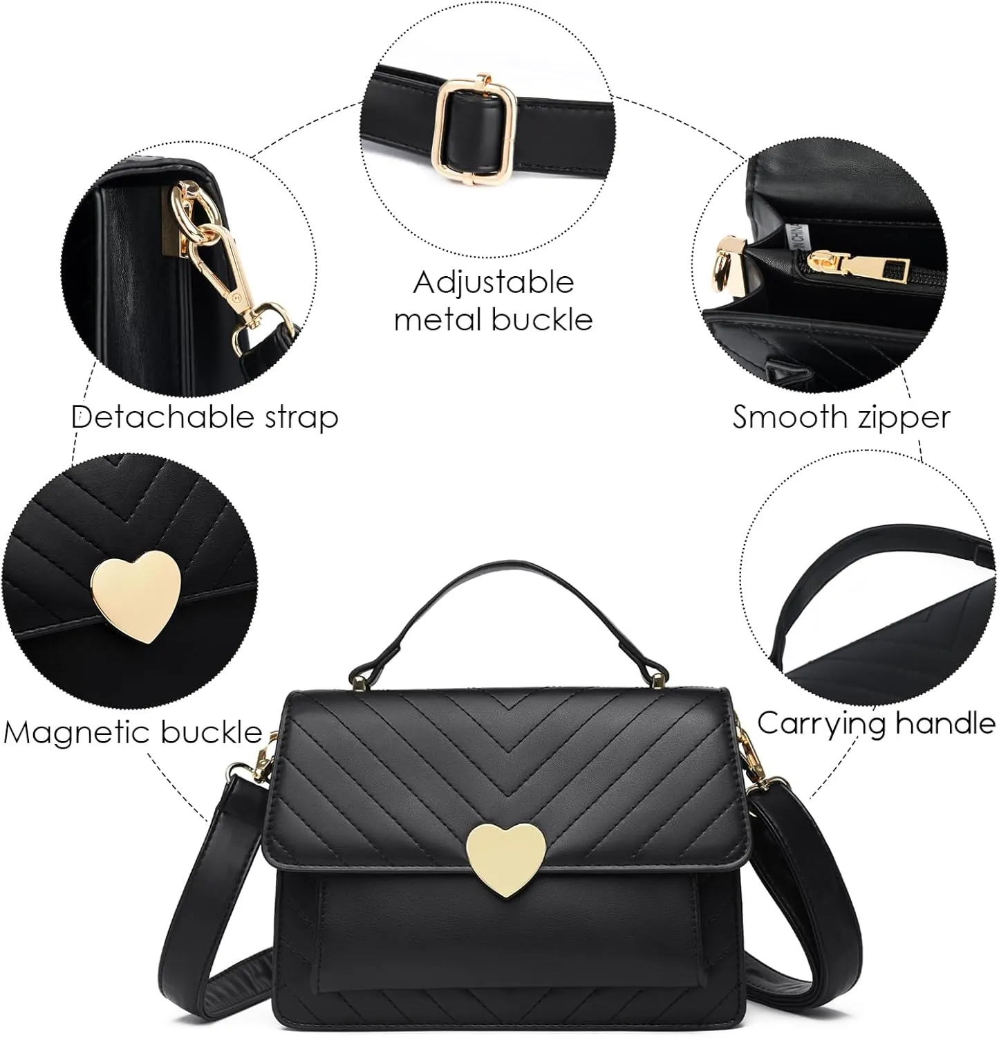 Travistar Crossbody Bags for Women - Small Cross Body Purse Leather Top-handle Handbags Trendy Shoulder Bag Satchel Purses