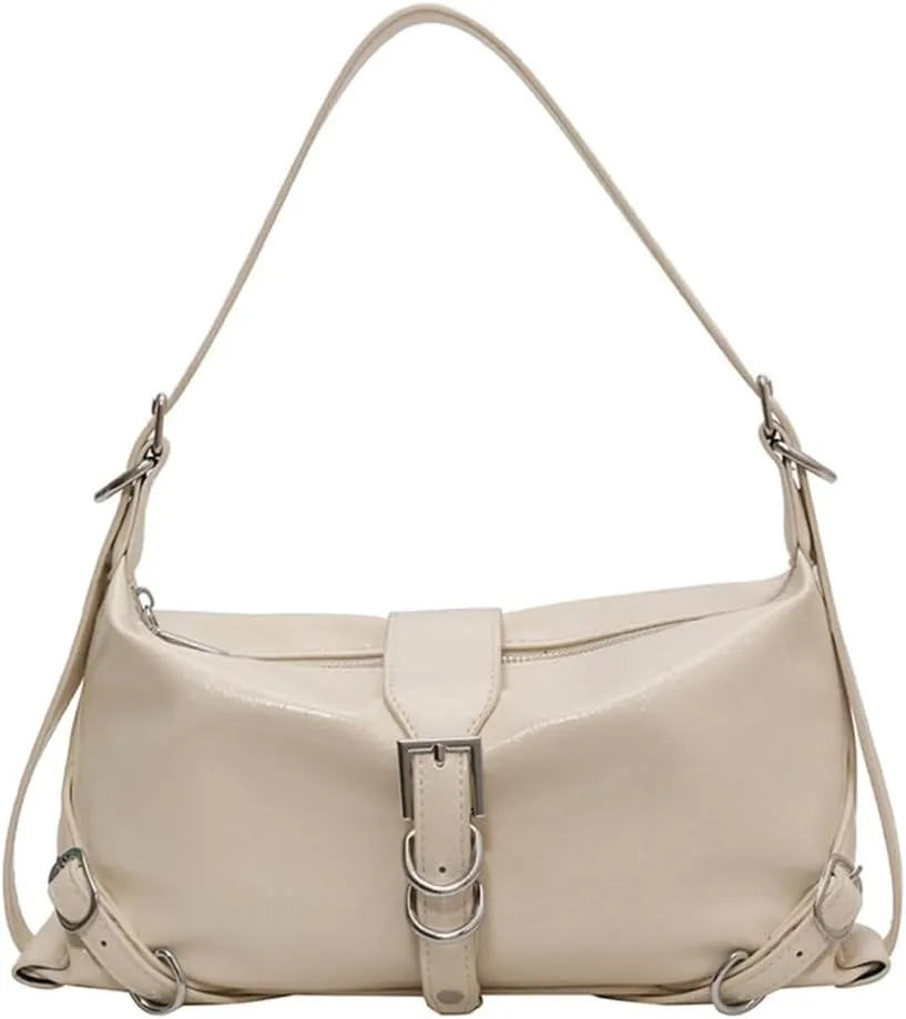 Trendy Korean Motorcycle Bag for Women Stylish Underarm Shoulder Bags PU Handbag