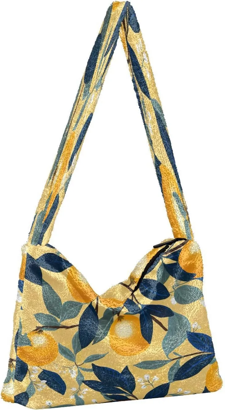 Tropical Leaves on White Women Handbags Shoulder Bag, Handbag Shoulder Bag, Womens Outdoor Bag