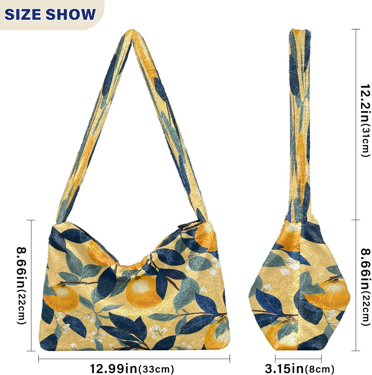 Tropical Leaves on White Women Handbags Shoulder Bag, Handbag Shoulder Bag, Womens Outdoor Bag