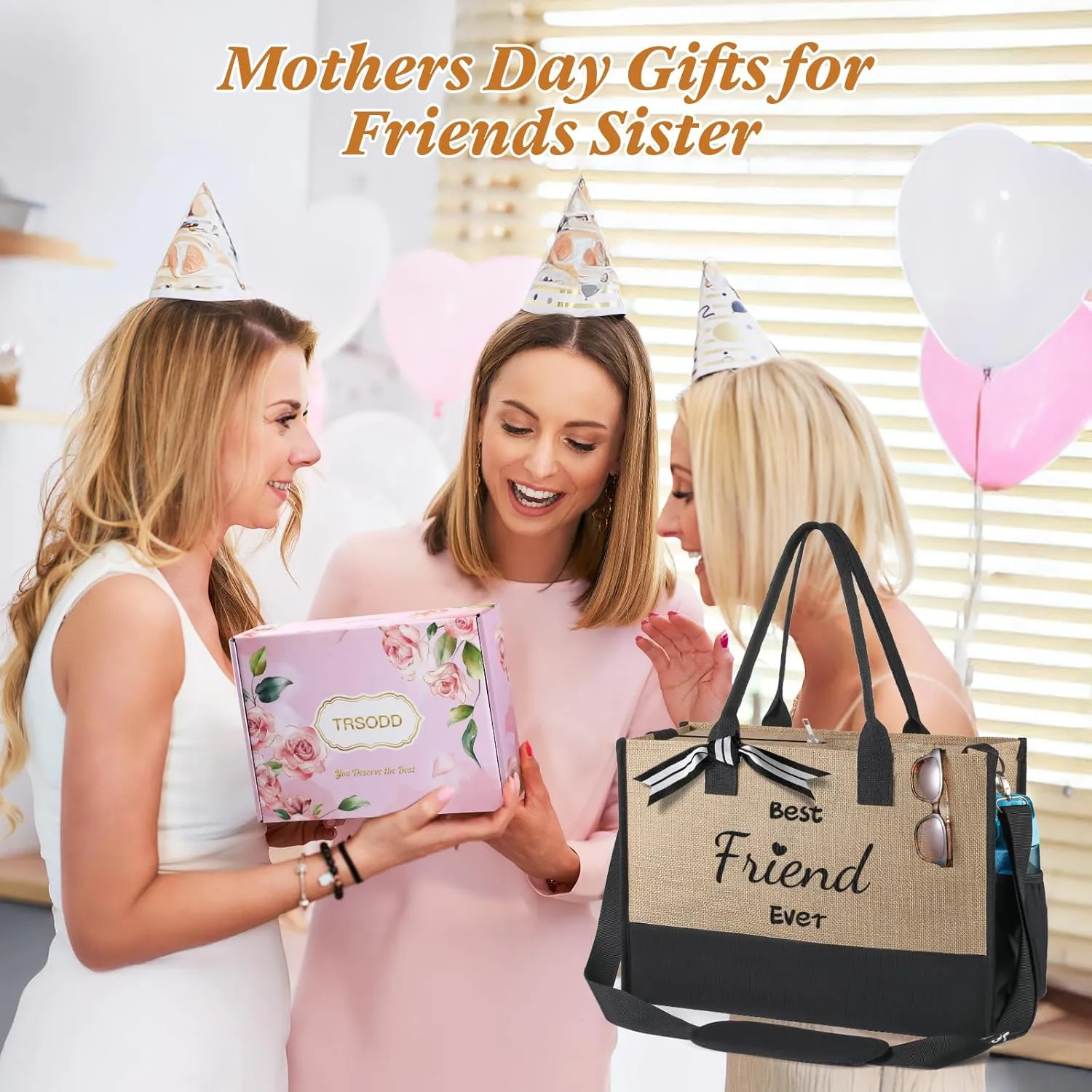 TRSODD Mimi Mothers Day Gifts Mimi Personalized Birthday Gifts for Women Jute Embroidered Tote Bag and Makeup Bag