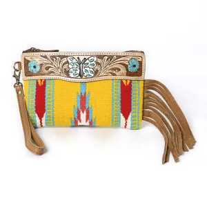Turquoise Monarch Mini Woolen Clutch