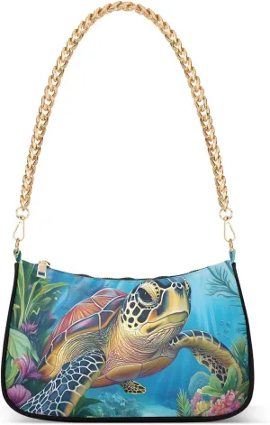Turtle on The Seabed Crossbody Bags for Women Tote Bag Women's Shoulder Handbags Clutch Purses for Women