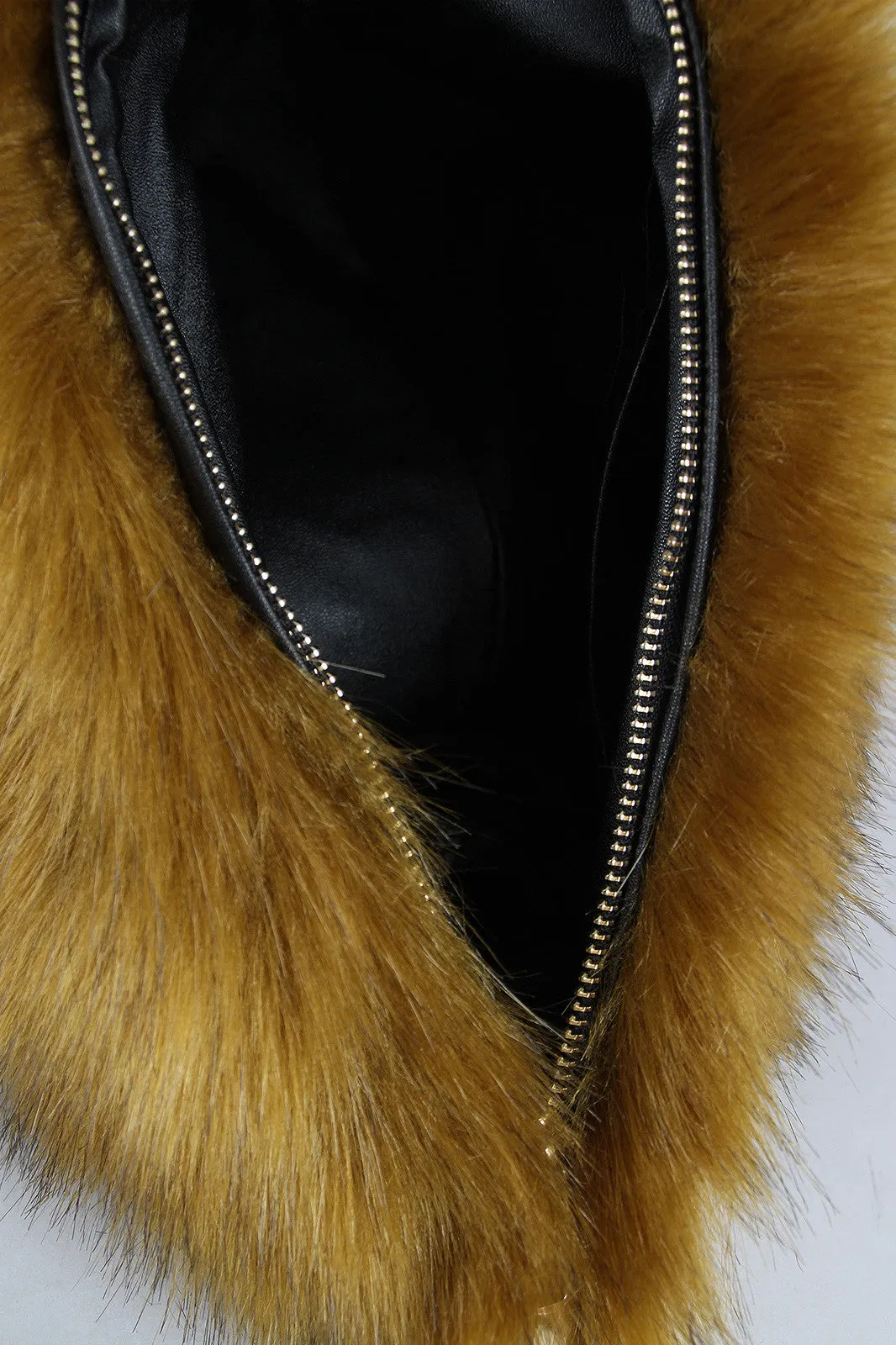 Two Tone Faux Fur Cross Body Bag